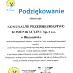 treść podziekowania